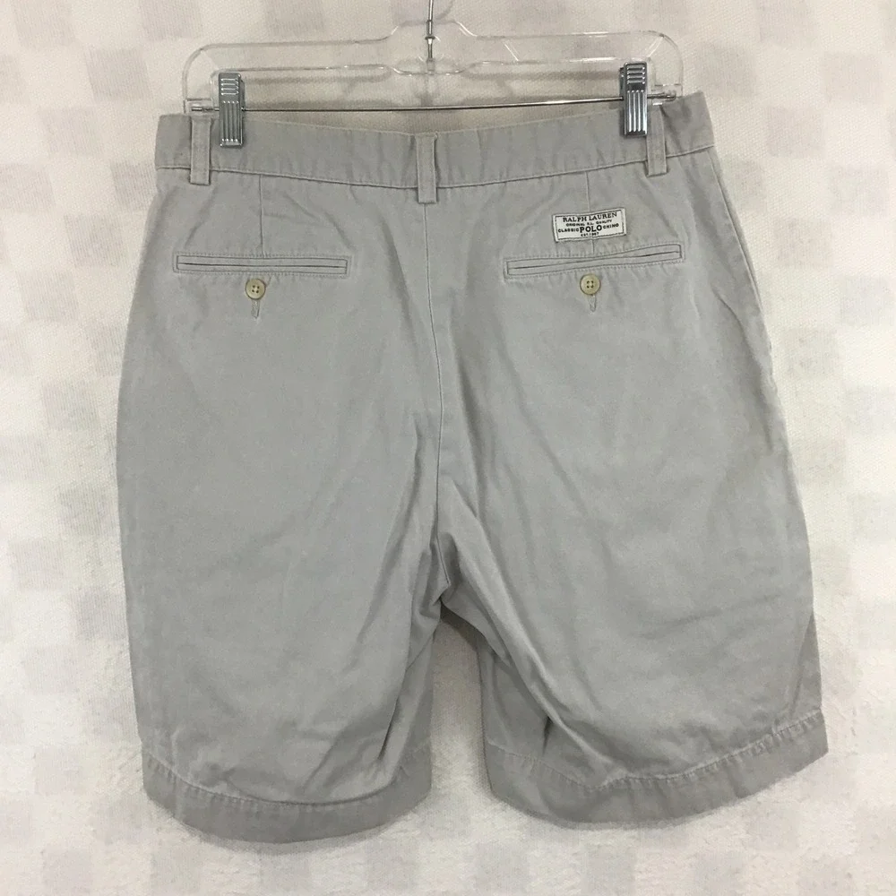 Polo Ralph Lauren‎ Mens Prospect Short 32 Khaki Tan Cotton Chino Flat Front 9 In